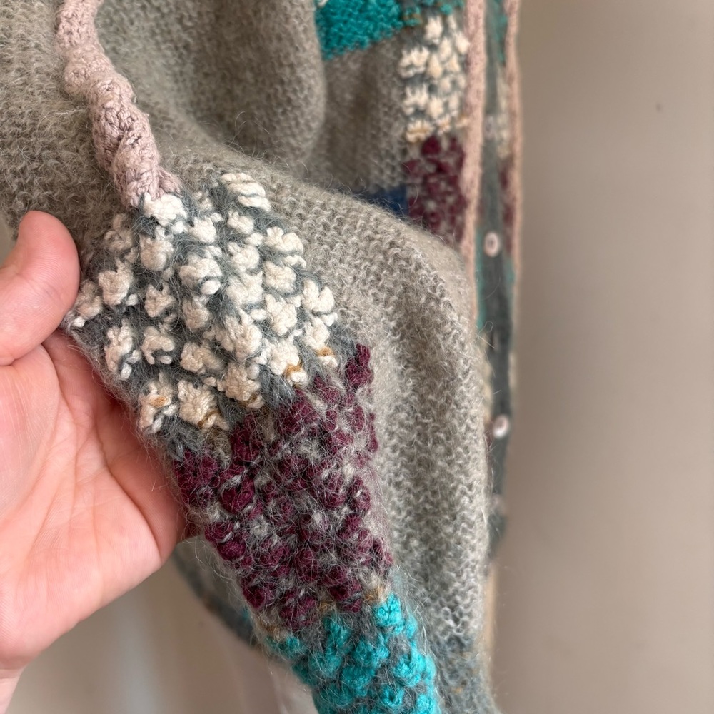 Vintage Cozy Multicolor Knit Wool Cardigan - Picture 5 of 9
